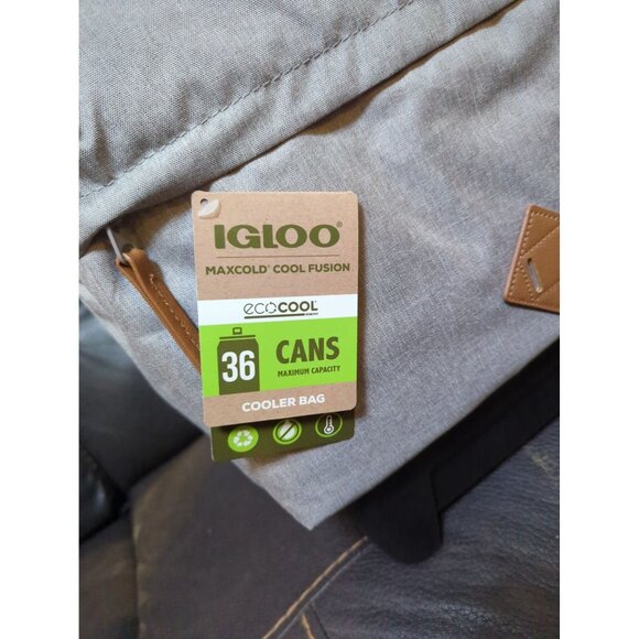 Igloo Fusion Cooler Bag Wheels 36-Can Capacity Recycled Plastic Heathered Gray - Picture 6 of 7